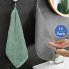 imageYoofoss Luxury Washcloths Towel Set 10 Pack Baby Wash Cloth for BathroomHotelSpaKitchen MultiPurpose Fingertip Towels ampamp Face ClothsGreengrey
