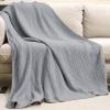 imageYoofoss Muslin Blanket 100 Organic Cotton Throw Large 50quot x 60quot for Bed Couch Summer Gauze Blanket for Adults Lightweight and Breathable Apricot WhiteGrey