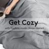 imageYoofoss Muslin Blanket 100 Organic Cotton Throw Large 50quot x 60quot for Bed Couch Summer Gauze Blanket for Adults Lightweight and Breathable Apricot WhiteGrey