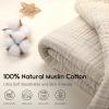 imageYoofoss Muslin Blanket 100 Organic Cotton Throw Large 50quot x 60quot for Bed Couch Summer Gauze Blanket for Adults Lightweight and Breathable Apricot WhiteApricot White