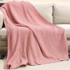 imageYoofoss Muslin Blanket 100 Organic Cotton Throw Large 50quot x 60quot for Bed Couch Summer Gauze Blanket for Adults Lightweight and Breathable Apricot WhiteBean Paste