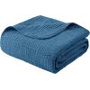 imageYoofoss Muslin Blanket 100 Organic Cotton Throw Large 50quot x 60quot for Bed Couch Summer Gauze Blanket for Adults Lightweight and Breathable Apricot WhiteDark Blue