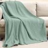 imageYoofoss Muslin Blanket 100 Organic Cotton Throw Large 50quot x 60quot for Bed Couch Summer Gauze Blanket for Adults Lightweight and Breathable Apricot WhiteDark Green