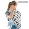 imageYoofoss Nursing Cover Breastfeeding Scarf  Baby Car Seat Covers Infant Stroller Cover Strechy Carseat Canopy for Boys and GirlsBlack Stripe