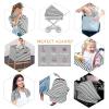 imageYoofoss Nursing Cover Breastfeeding Scarf  Baby Car Seat Covers Infant Stroller Cover Strechy Carseat Canopy for Boys and GirlsBlack Stripe