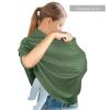 imageYoofoss Nursing Cover Breastfeeding Scarf  Baby Car Seat Covers Infant Stroller Cover Strechy Carseat Canopy for Boys and GirlsDark Green