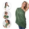 imageYoofoss Nursing Cover Breastfeeding Scarf  Baby Car Seat Covers Infant Stroller Cover Strechy Carseat Canopy for Boys and GirlsDark Green
