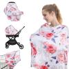 imageYoofoss Nursing Cover Breastfeeding Scarf  Baby Car Seat Covers Infant Stroller Cover Strechy Carseat Canopy for Boys and GirlsFlower