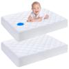 imageYoofoss Waterproof Crib Mattress Protector Quilted Crib Mattress Pad Cover Ultra Soft and Breathable Machine Washable Toddler Mattress Protector for Standard Baby Crib Size 52x28White 2 Pack