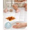 imageYoofoss Waterproof Crib Mattress Protector Quilted Crib Mattress Pad Cover Ultra Soft and Breathable Machine Washable Toddler Mattress Protector for Standard Baby Crib Size 52x28White 2 Pack