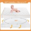 imageYoofoss Waterproof Crib Mattress Protector Quilted Crib Mattress Pad Cover Ultra Soft and Breathable Machine Washable Toddler Mattress Protector for Standard Baby Crib Size 52x28White 1 Pack
