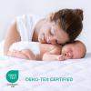 imageYoofoss Waterproof Crib Mattress Protector Quilted Crib Mattress Pad Cover Ultra Soft and Breathable Machine Washable Toddler Mattress Protector for Standard Baby Crib Size 52x28White 1 Pack