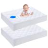 imageYoofoss Waterproof Crib Mattress Protector Quilted Crib Mattress Pad Cover Ultra Soft and Breathable Machine Washable Toddler Mattress Protector for Standard Baby Crib Size 52x28White 2 Pack