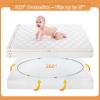 imageYoofoss Waterproof Crib Mattress Protector Quilted Crib Mattress Pad Cover Ultra Soft and Breathable Machine Washable Toddler Mattress Protector for Standard Baby Crib Size 52x28White 2 Pack