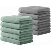 imageYoofoss Luxury Washcloths Towel Set 10 Pack Baby Wash Cloth for BathroomHotelSpaKitchen MultiPurpose Fingertip Towels ampamp Face ClothsGreengrey