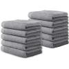 imageYoofoss Luxury Washcloths Towel Set 10 Pack Baby Wash Cloth for BathroomHotelSpaKitchen MultiPurpose Fingertip Towels ampamp Face ClothsLight Grey