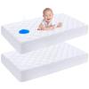 imageYoofoss Waterproof Crib Mattress Protector Quilted Crib Mattress Pad Cover Ultra Soft and Breathable Machine Washable Toddler Mattress Protector for Standard Baby Crib Size 52x28White 2 Pack