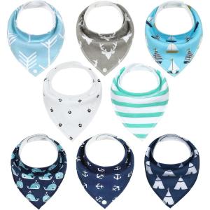 imageYoofoss Baby Bibs 8 Pack Baby Bandana Drool Bibs Soft and Breathable for Boys and Girls
