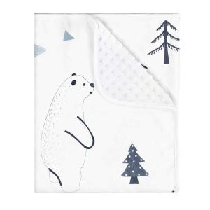 imageYoofoss Baby Blanket Super Soft Minky Swaddle Cuddle Blanket with Double Layer Plush Dot Backing Printed Receiveing Blanket for Boys Girls Nursery Stroller Crib Newborn Blanket 30x40In Bear