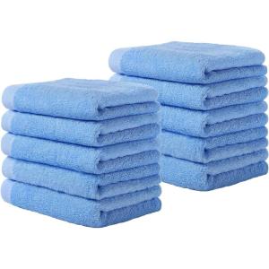 imageYoofoss Luxury Washcloths Towel Set 10 Pack Baby Wash Cloth for BathroomHotelSpaKitchen MultiPurpose Fingertip Towels ampamp Face ClothsBlue