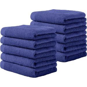imageYoofoss Luxury Washcloths Towel Set 10 Pack Baby Wash Cloth for BathroomHotelSpaKitchen MultiPurpose Fingertip Towels ampamp Face ClothsDark Blue