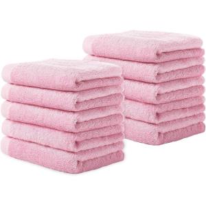 imageYoofoss Luxury Washcloths Towel Set 10 Pack Baby Wash Cloth for BathroomHotelSpaKitchen MultiPurpose Fingertip Towels ampamp Face ClothsPink