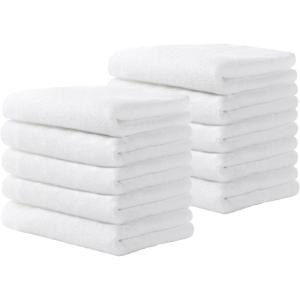 imageYoofoss Luxury Washcloths Towel Set 10 Pack Baby Wash Cloth for BathroomHotelSpaKitchen MultiPurpose Fingertip Towels ampamp Face ClothsWhite