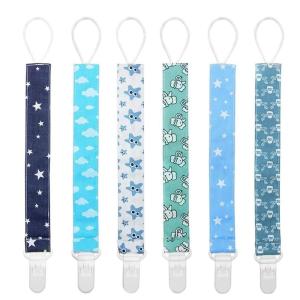 imageYoofoss Pacifier Clip for Boys and Girls 6 Pack Plastic Teething Clips Modern Designs Universal Holder Leash for Pacifiers Teething Toy and SoothieBoys