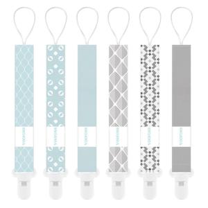 imageYoofoss Pacifier Clip for Boys and Girls 6 Pack Solid Color Pacifier Holder Fits All Pacifiers ampamp Teething Toys Modern Unisex Baby NecessaryUnisex