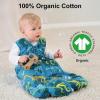 imageYoofoss Baby Sleep Sack 06 Months 15 Tog Baby Wearable Blanket with 2Way Zipper 100 Organic Cotton Fabric Winter Infant Sleeping Sack Warm Soft Comfy15 Togblue Green Dinosaur