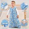 imageYoofoss Baby Sleep Sack 06 Months 15 Tog Baby Wearable Blanket with 2Way Zipper 100 Organic Cotton Fabric Winter Infant Sleeping Sack Warm Soft Comfy15 Togblue Sailboat