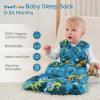 imageYoofoss Baby Sleep Sack 06 Months 15 Tog Baby Wearable Blanket with 2Way Zipper 100 Organic Cotton Fabric Winter Infant Sleeping Sack Warm Soft Comfy15 Togblue Green Dinosaur
