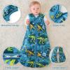 imageYoofoss Baby Sleep Sack 06 Months 15 Tog Baby Wearable Blanket with 2Way Zipper 100 Organic Cotton Fabric Winter Infant Sleeping Sack Warm Soft Comfy15 Togblue Green Dinosaur
