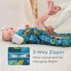 imageYoofoss Baby Sleep Sack 06 Months 15 Tog Baby Wearable Blanket with 2Way Zipper 100 Organic Cotton Fabric Winter Infant Sleeping Sack Warm Soft Comfy15 Togblue Green Dinosaur
