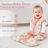 imageYoofoss Baby Sleep Sack 06 Months 15 Tog Baby Wearable Blanket with 2Way Zipper 100 Organic Cotton Fabric Winter Infant Sleeping Sack Warm Soft ComfyApricotpinkelephant
