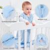 imageYoofoss Baby Sleep Sack 06 Months 15 Tog Baby Wearable Blanket with 2Way Zipper 100 Organic Cotton Fabric Winter Infant Sleeping Sack Warm Soft ComfyWhitegreyblue