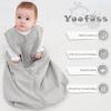 imageYoofoss Baby Sleep Sack 06 Months 15 Tog Baby Wearable Blanket with 2Way Zipper 100 Organic Cotton Fabric Winter Infant Sleeping Sack Warm Soft ComfyWhitegreyblue