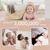imageYoofoss Hooded Baby Towels for Newborn 2 Pack 100 Muslin Organic Cotton Baby Bath Towel with Hood for Babies Infant Toddler and Kids 32x32Inch Soft and Absorbent Newborn Essential BeigeampampCoffeeBeige Floral