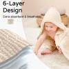imageYoofoss Hooded Baby Towels for Newborn 2 Pack 100 Muslin Organic Cotton Baby Bath Towel with Hood for Babies Infant Toddler and Kids 32x32Inch Soft and Absorbent Newborn Essential BeigeampampCoffeeApricot and Green