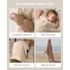 imageYoofoss Hooded Baby Towels for Newborn 2 Pack 100 Muslin Organic Cotton Baby Bath Towel with Hood for Babies Infant Toddler and Kids 32x32Inch Soft and Absorbent Newborn Essential BeigeampampCoffeeBeigecoffee