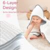 imageYoofoss Hooded Baby Towels for Newborn 2 Pack 100 Muslin Organic Cotton Baby Bath Towel with Hood for Babies Infant Toddler and Kids 32x32Inch Soft and Absorbent Newborn Essential BeigeampampCoffeeWhite and Pink