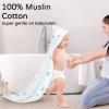 imageYoofoss Hooded Baby Towels for Newborn 2 Pack 100 Muslin Organic Cotton Baby Bath Towel with Hood for Babies Infant Toddler and Kids 32x32Inch Soft and Absorbent Newborn Essential BeigeampampCoffeeAlpaca and Elephant