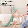 imageYoofoss Hooded Baby Towels for Newborn 2 Pack 100 Muslin Organic Cotton Baby Bath Towel with Hood for Babies Infant Toddler and Kids 32x32Inch Soft and Absorbent Newborn Essential BeigeampampCoffeeApricot and Green