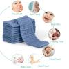 imageYoofoss Muslin Burp Cloths for Baby 10 Pack 100 Organic Cotton Baby Washcloths for Boys Girls Large 20X10 Super Soft and Absorbent WhiteDark Blue