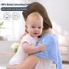 imageYoofoss Muslin Burp Cloths for Baby 10 Pack 100 Organic Cotton Baby Washcloths for Boys Girls Large 20X10 Super Soft and Absorbent WhiteProgressive Blue