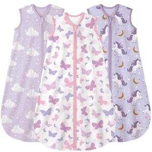 imageYoofoss Baby Sleep Sack 06 Months 15 Tog Baby Wearable Blanket with 2Way Zipper 100 Organic Cotton Fabric Winter Infant Sleeping Sack Warm Soft Comfy05 Togpurple Unicorn