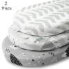 imageYoofoss Bassinet Sheets for Baby3Pack Fitted Bassinet Sheets Set Compatible with Halo Bassinest Swivel SleeperBaby DelightAngelblissSoft Breathable Bassinet Mattress SheetsGreenLeafGreybear