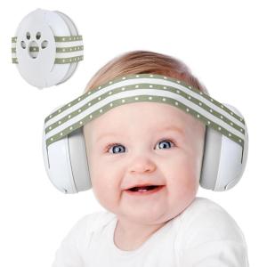 imageYoofoss Baby Ear Muffs Noise Protection for Infant and Babies Up to 36 Months  Noise Cancelling Headphones for Ear Protection Sleep Travel Baby EssentialsGreen