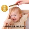 imageYoofoss 4 Piece Baby Hair Brush and Comb SetWooden Baby Hair Brush with Natural Ultra Soft Goat Hair Baby Comb Set for Boy Girl  GreenWalnut
