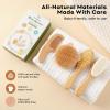imageYoofoss 4 Piece Baby Hair Brush and Comb SetWooden Baby Hair Brush with Natural Ultra Soft Goat Hair Baby Comb Set for Boy Girl  GreenWood